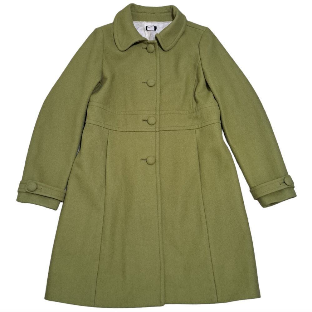 J. Crew Factory Olive Green Wool Blend Pea Coat - Picture 2 of 13